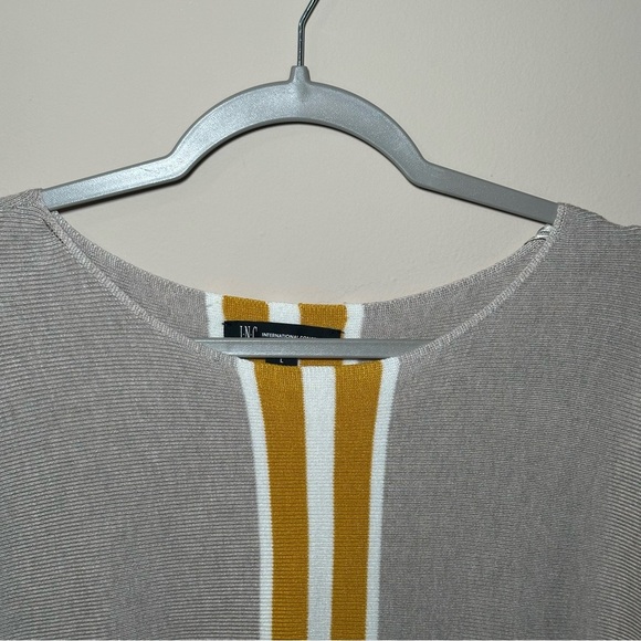 INC International Concepts Tan Sweater Yellow Stripe Size Large - Picture 11 of 16